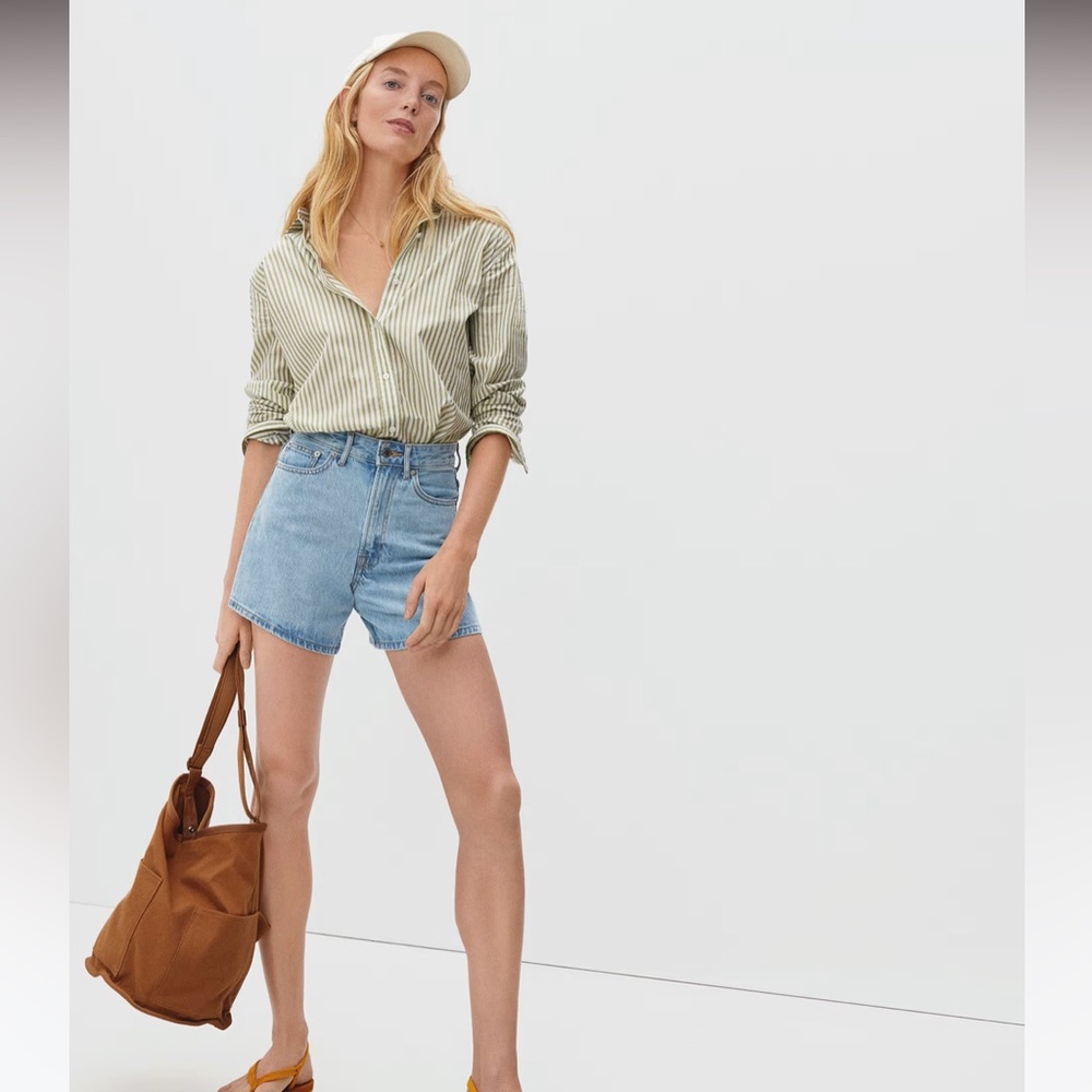 Everlane A line denim shorts size 24 new powder blue